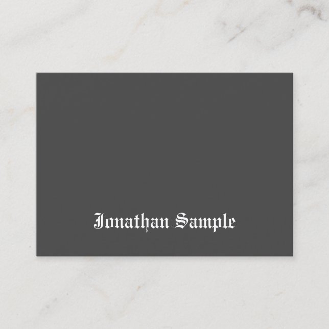 Sophisticated Black White Old English Text Cool Business Card (Front)