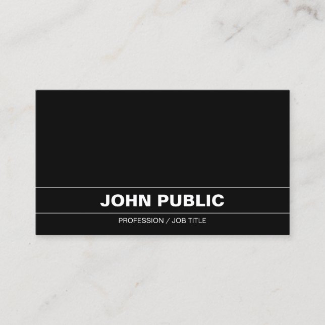 Sophisticated Black White Plain Corporate Modern Business Card (Front)