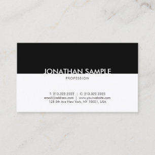 Sophisticated Black White Professional Modern Business Card