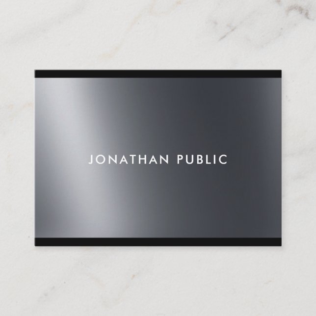 Sophisticated Black White Professional Modern Chic Business Card (Front)