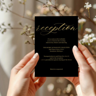 Sophisticated Black & White Reception Card