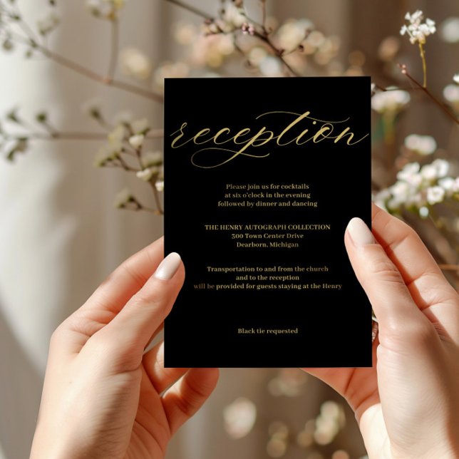 Sophisticated Black & White Reception Card (Creator Uploaded)