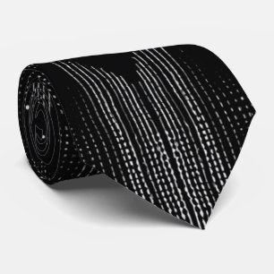 Sophisticated Black White Speckle and Stripe  Tie