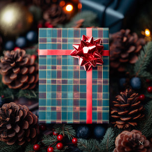 Sophisticated Blue and Burgundy Plaid – Classic Wrapping Paper