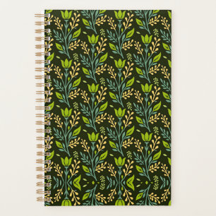 Sophisticated blue & beige floral pattern design planner