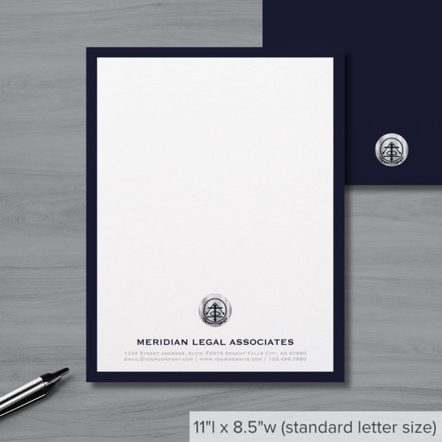 Sophisticated Blue Business Custom Letterhead (Creator Uploaded)