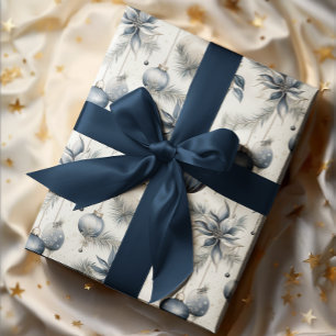 Sophisticated Blue & Gold Christmas Wrapping Paper
