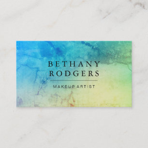 Sophisticated Blue Green Grunge Blend Business Card