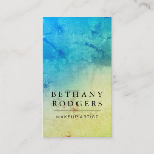 Sophisticated Blue Green Grunge Blend Business Card