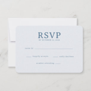 Sophisticated Blue Grey RSVP Card