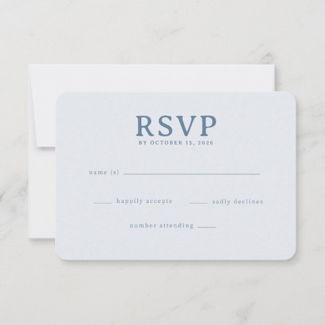 Sophisticated Blue Grey RSVP Card (Front)
