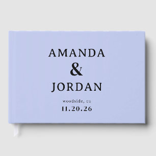 Sophisticated Blue Minimalist Guest Book