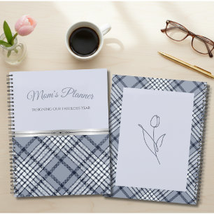 Sophisticated Blue Plaid Mum's Fabulous Year Planner