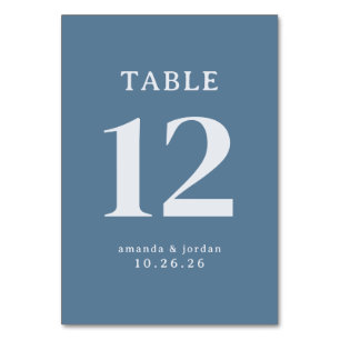 Sophisticated Blue Table Numbering Number