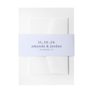 Sophisticated Blue Typographic Invitation Belly Band