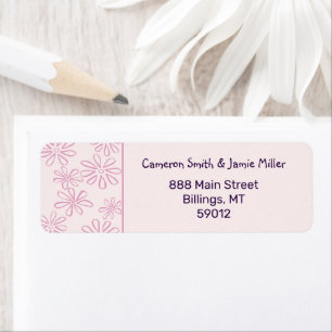Sophisticated Blush Flower Doodle Return Address