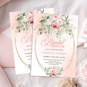 Sophisticated Blush Gold Bridal Shower Invitation