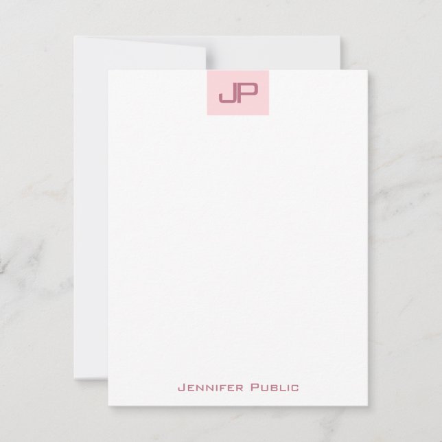 Sophisticated Blush Pink Monogram Clean Template (Front)