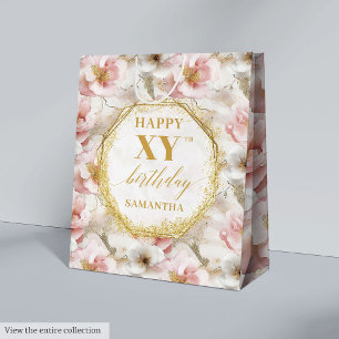 Sophisticated Blush Pink Rustic Gold Gift Bag