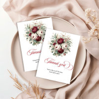 Sophisticated Bohemian Burgundy Gold Thank You