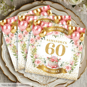 Sophisticated Boho 60th Birthday Napkins Gold Chic