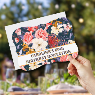 Sophisticated Boho Floral 60th Birthday Invitation