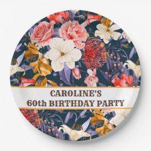 Sophisticated Boho Floral Paper Plate