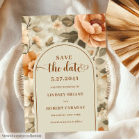 Sophisticated Boho Neutral Beige Sage Save Date
