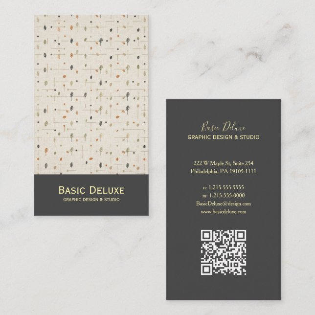 Sophisticated Botanical Pattern Mode Business card (Front/Back)