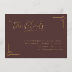 Sophisticated Brown Calligraphy With Chinese Motiv Enclosure Card