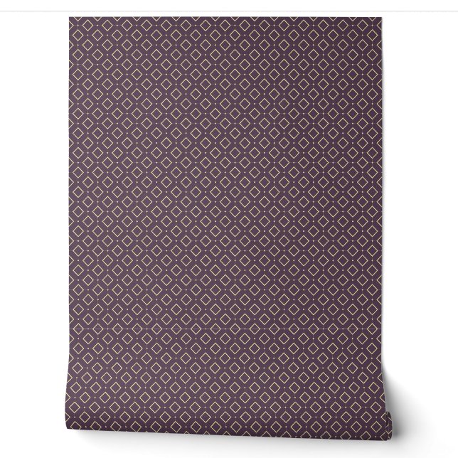 Sophisticated Burgundy and Gold Geometric Pattern Wallpaper (Unrolling)