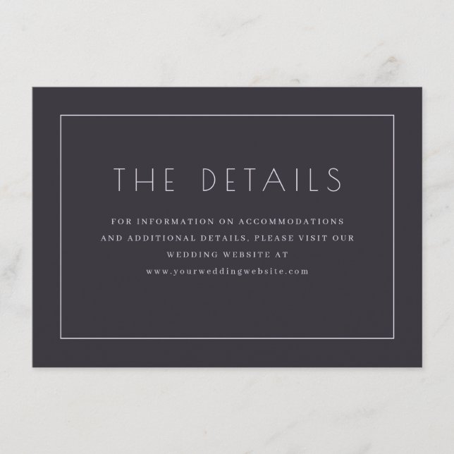Sophisticated Charcoal Minimalist Enclosure Card (Front)