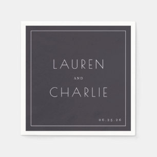 Sophisticated Charcoal Typographic Napkin