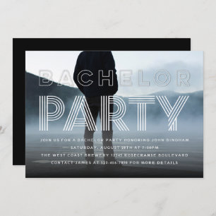 Sophisticated Chic Bachelor Party Photo Invitation