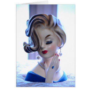 Sophisticated Chic Lady Head Vase Woman Flip Hair