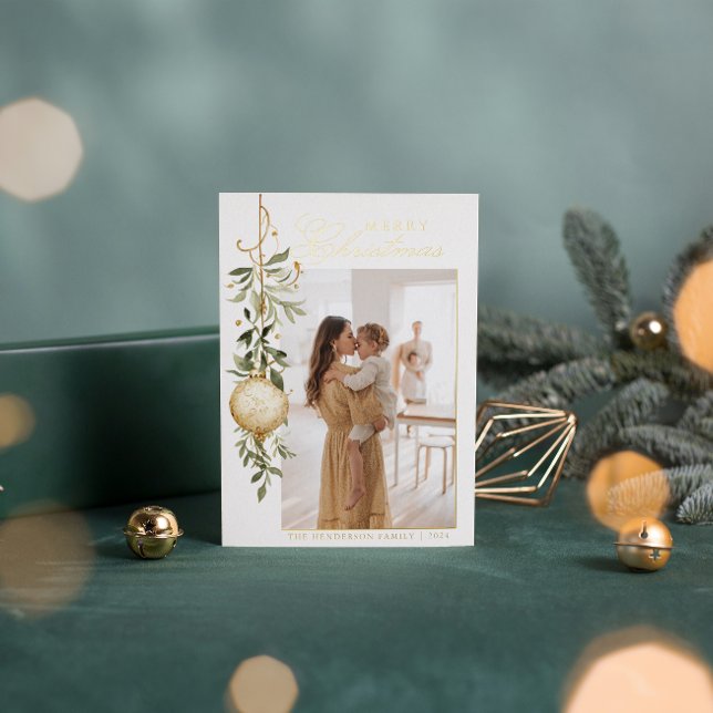 Sophisticated Christmas Greenery Gold Ornament (Creator Uploaded)