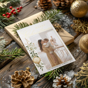 Sophisticated Christmas Greenery Gold Ornament