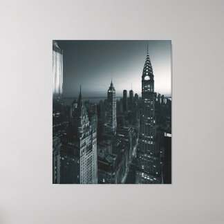Sophisticated Cityscape Black and White Canvas Print