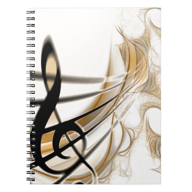 Sophisticated classic music sheet design accessory spiral notebook (Front)