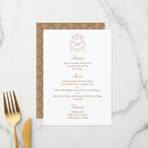 Sophisticated Classic Script Golden Brown Menu