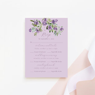 Sophisticated Classic Violet Floral Multi Event RSVP Card