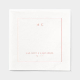 Sophisticated Coral Minimalist Rectangle Foil Napkins