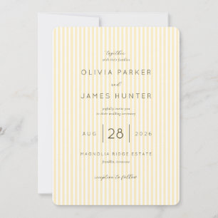 Sophisticated Cream Diagonal Stripes Invitation