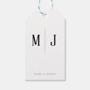 Sophisticated Customisable Couple Initials Names Gift Tags