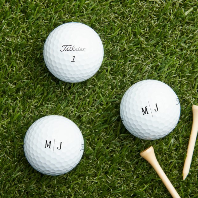 Sophisticated Customisable Monogram Initials Gift Golf Balls (Insitu Grass)