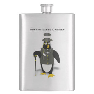 Sophisticated Drinker Cute Formal Attire Penguin Hip Flask
