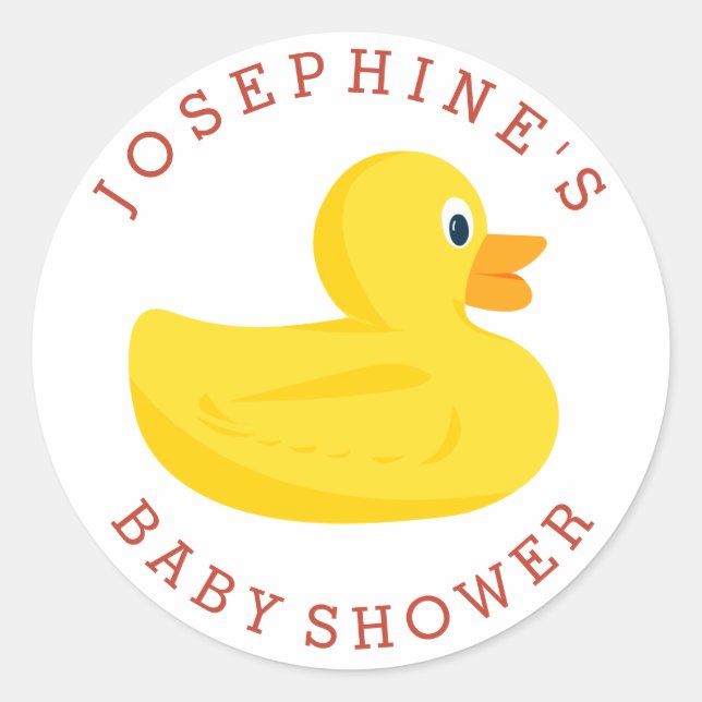 Sophisticated Duck Baby Shower Custom Colour Classic Round Sticker (Front)