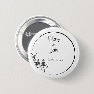 Sophisticated Elegance Wedding Keepsake 6 Cm Round Badge