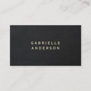 Sophisticated Elegant Black Leather Business Card