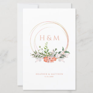 Sophisticated Elegant Coral Floral Wedding Garland